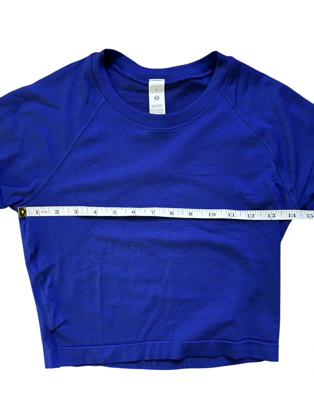 Lululemon Swiftly Tech Cropped Short Sleeve Shirt 2.0 Clubhouse Blue Size 6 NWT